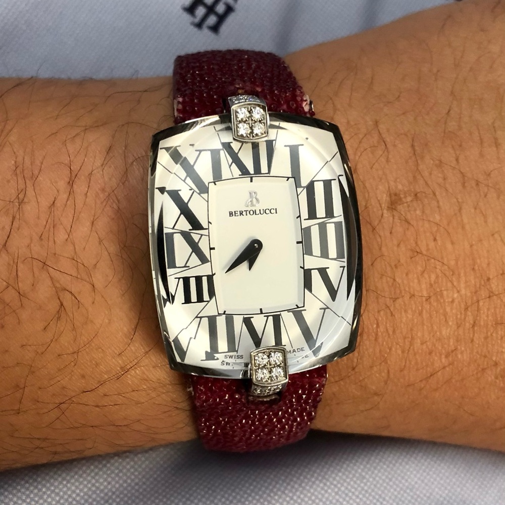 Bertolucci Doppia Stainless Steel with Diamonds